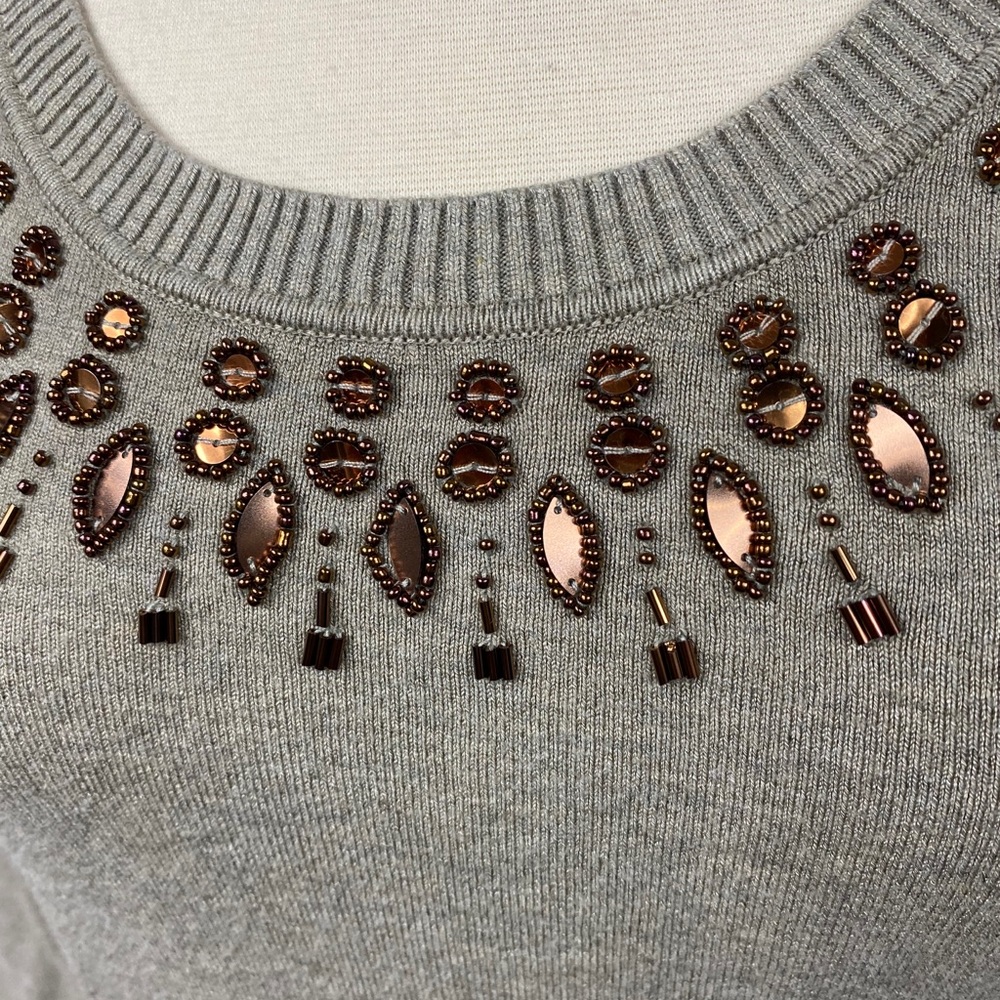 Cache Tan Beaded Sweater - Picture 4 of 14